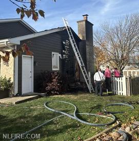 Residential structure fire on Amber Road, New Lenox. Photo taken after fire was extinguished.